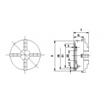 Uchwyt tokarski 4 szczękowy samocentrujący 400mm DIN6350